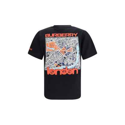 T-Shirt by Burberry for men in cotton black & print showcases a fashionable silhouette, elegantly detailed with a fashionable and crew neckline for a sophisticated, high-fashion look.
