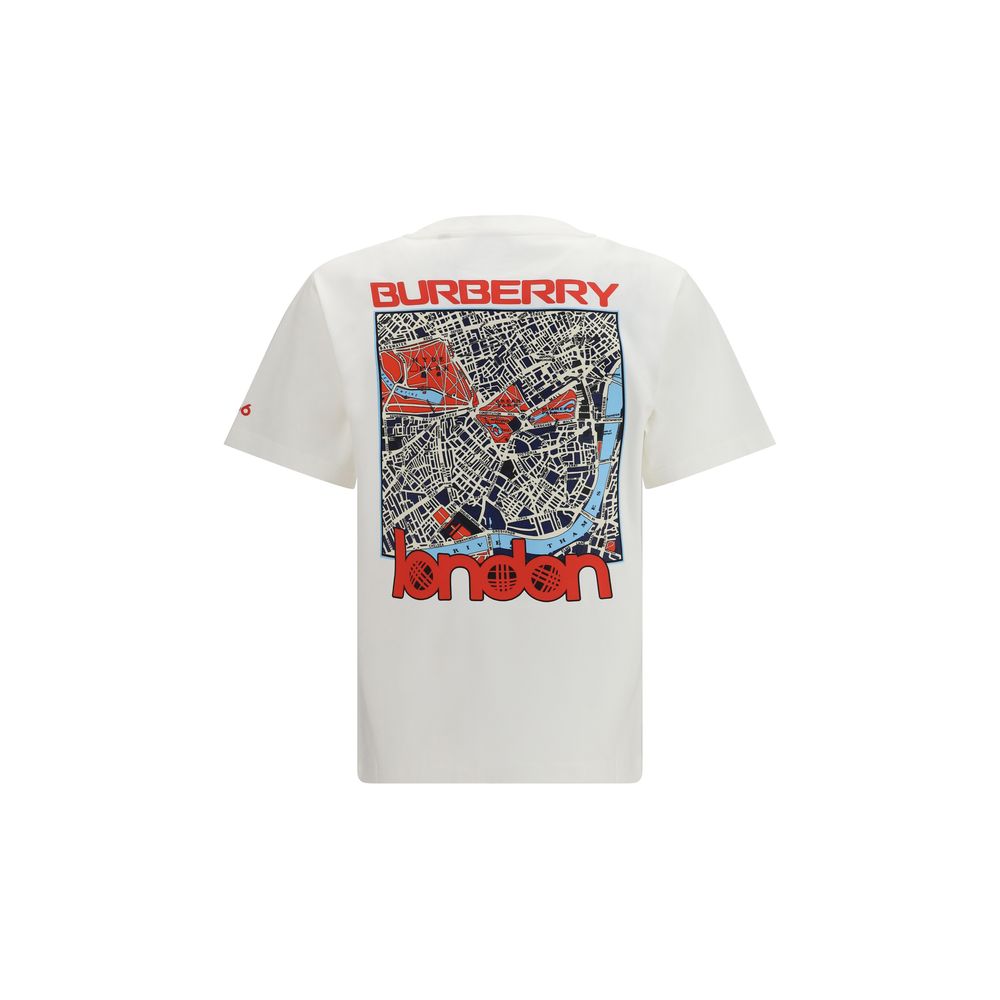 T-Shirt by Burberry for men in cotton white & print showcases a unassuming silhouette, artfully detailed with a refined crew neckline and unassuming for a sophisticated, contemporary look.