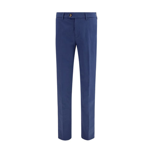 Pants by Brunello Cucinelli for men in stretch cotton blue features a sleek silhouette with a sleek regular-fit & slim, a refined long, and a sophisticated finish.