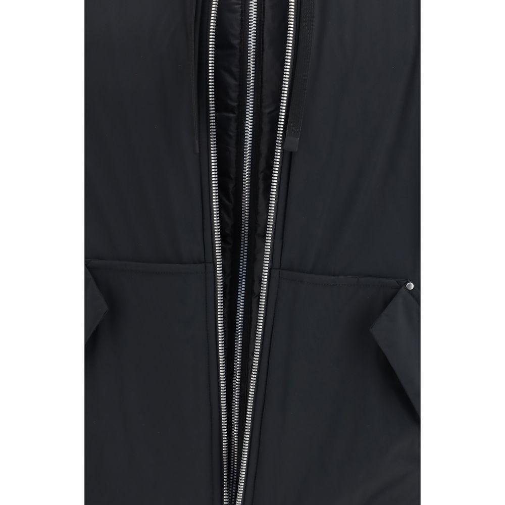 Hooded Puffer Jacket by Moose Knuckles for men in nylon & duck-down black & signature presents a effortlessly chic silhouette, showcasing a sophisticated hooded neckline and premium pockets, hooded & insulated for a truly effortlessly chic finish.