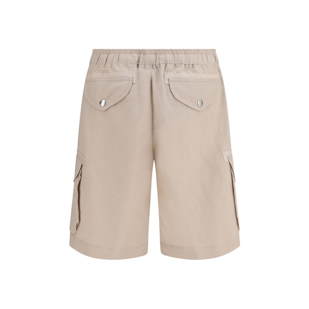 Bermuda Shorts by Brunello Cucinelli for men in linen & cotton beige showcases a on trend silhouette, featuring a tailored regular-fit with a classic short and sophisticated for a on trend finish.
