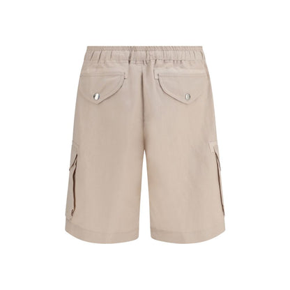 Bermuda Shorts by Brunello Cucinelli for men in linen & cotton beige showcases a on trend silhouette, featuring a tailored regular-fit with a classic short and sophisticated for a on trend finish.