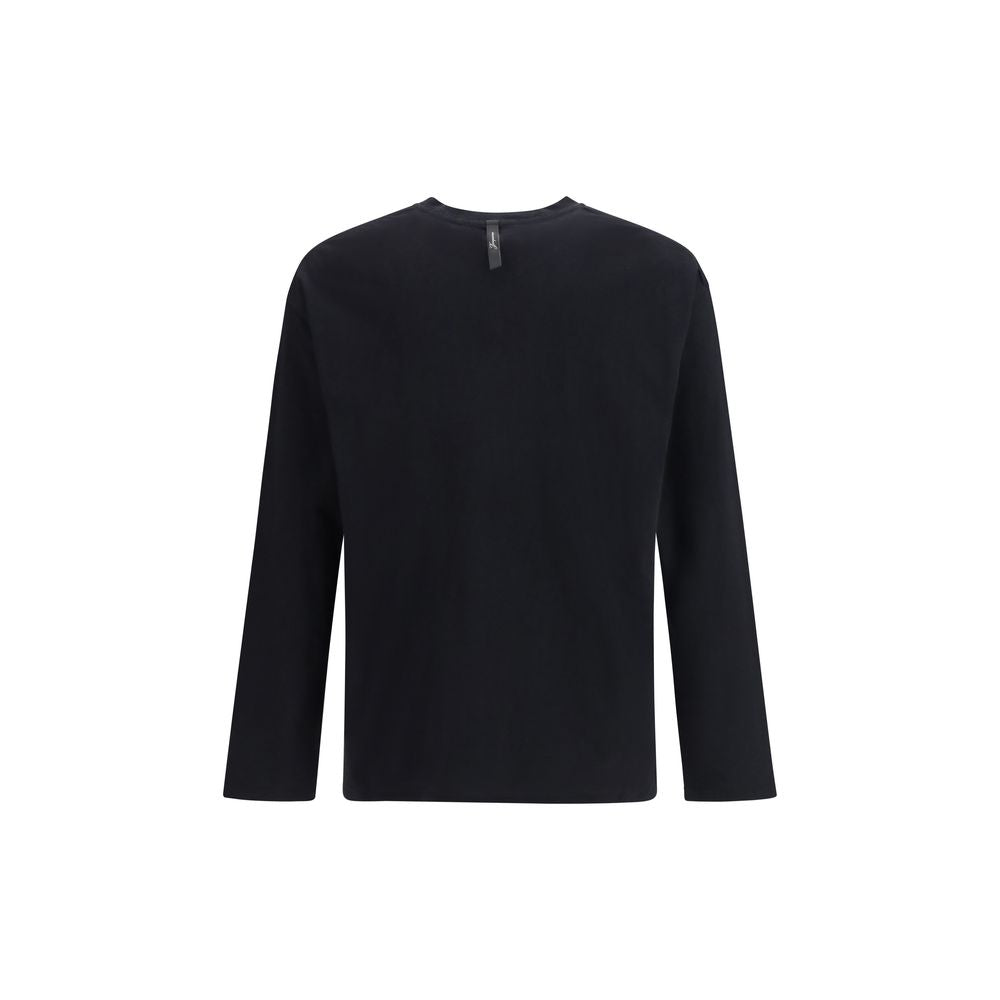 Activewear T-Shirt by Jacquemus for men in cotton & hemp black features a sporty silhouette with and crew neckline, showcasing innovative for a sporty finish.