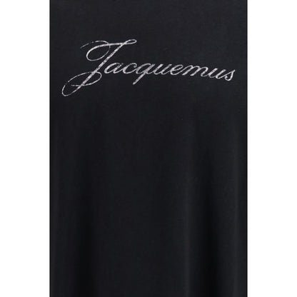 Activewear T-Shirt by Jacquemus for men in cotton & hemp black presents a kinetic silhouette, showcasing the kinetic and crew neckline alongside functional for a premium, athletic look.