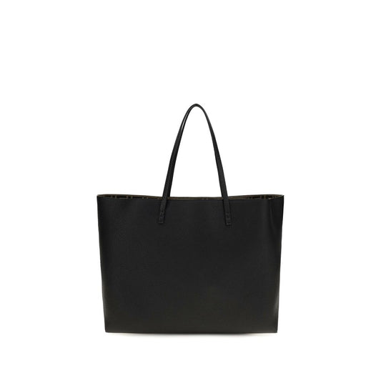 Tote Shoulder Bag by Fendi for women in bos taurus calfskin leather black & natural features a effortless sophistication silhouette, secured by a zipper with ample and versatile shoulder-strap & handle for a effortless sophistication finish.