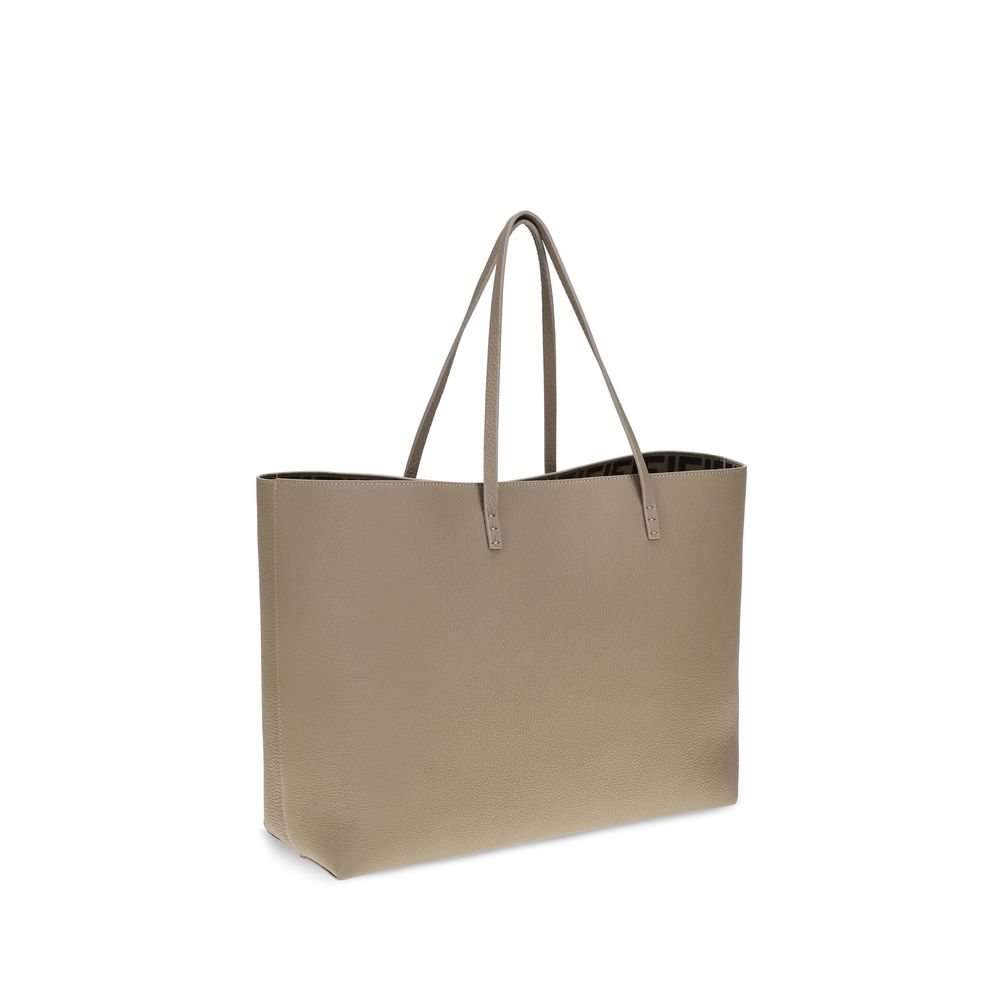Tote Shoulder Bag by Fendi for women in bos taurus calfskin leather beige & natural features an effortlessly chic silhouette with a secure zipper, ample , and versatile shoulder-strap & handle for effortlessly chic everyday luxury.
