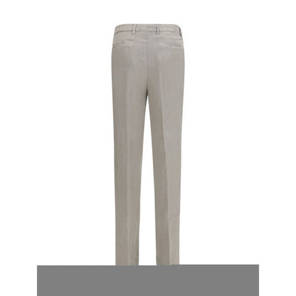 Casual Pants by Brunello Cucinelli for men in linen gray features a refined silhouette with a refined regular-fit, defined by a and a refined long for a refined finish.