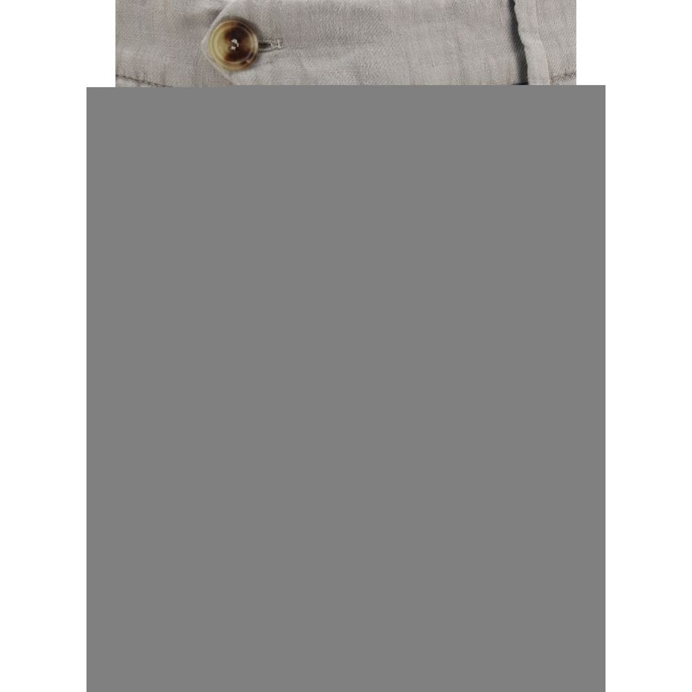 Casual Pants by Brunello Cucinelli for men in linen gray presents a tailored silhouette, showcasing a tailored regular-fit and long cut with a refined for a truly tailored aesthetic.