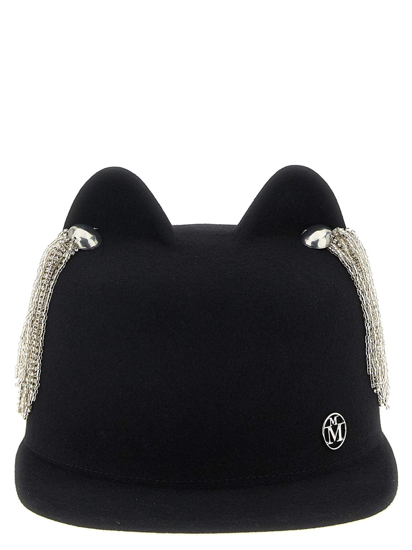 Maison Michel Jamie Wool Felt & Crystal Hat - Black