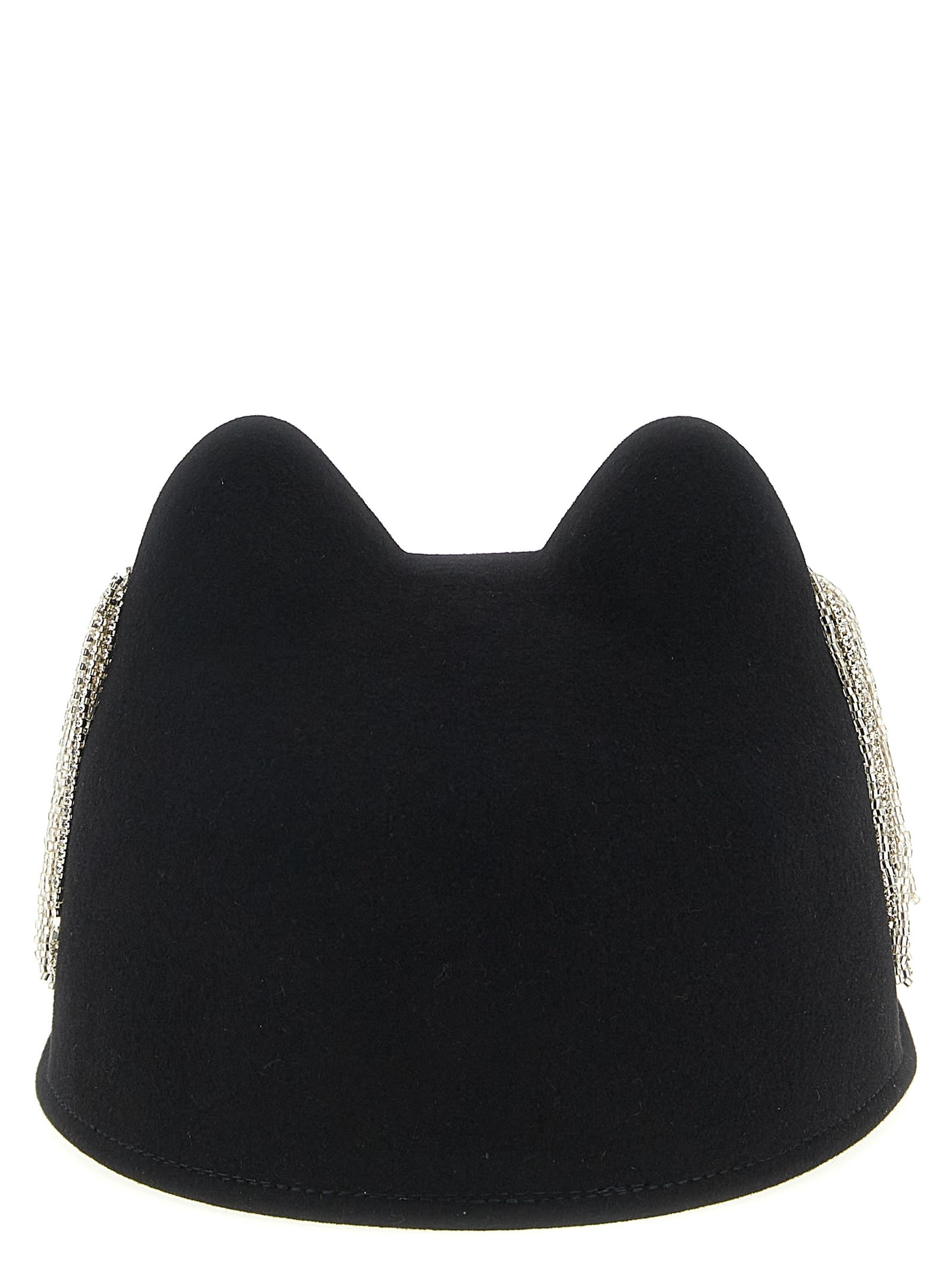 Maison Michel Jamie Wool Felt & Crystal Hat - Black