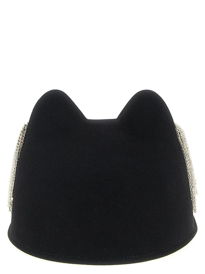 Maison Michel Jamie Wool Felt & Crystal Hat - Black