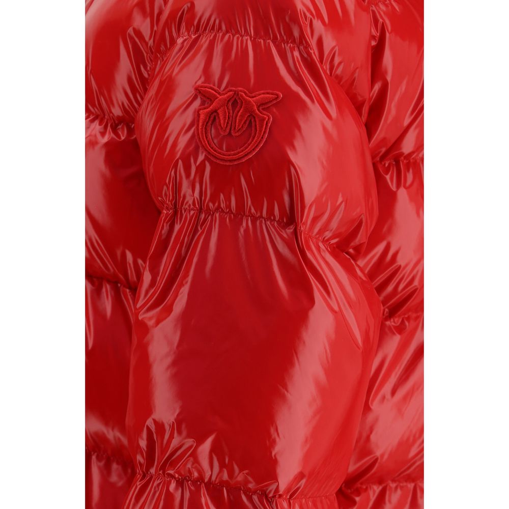 Hooded Puffer Jacket by PINKO for women in polyamide & polyester multicolor features a city-ready silhouette, detailed with pockets, hooded & insulated and a city-ready hooded neckline.