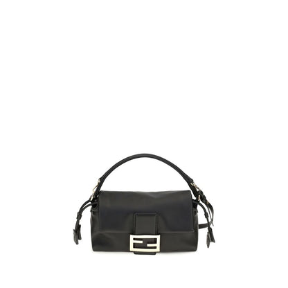 Shoulder Drawstring Baguette Bag by Fendi for women in nappa leather black & gold showcases a enviable silhouette, artfully detailed with a secure flap, drawstring, magnetic & button, organized , and versatile shoulder-strap & handle for a enviable look.
