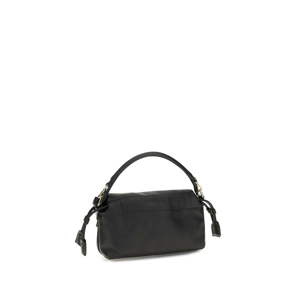 Shoulder Drawstring Baguette Bag by Fendi for women in nappa leather black & gold features a enviable silhouette, showcasing a secure flap, drawstring, magnetic & button, ample , and enviable shoulder-strap & handle for a enviable finish.