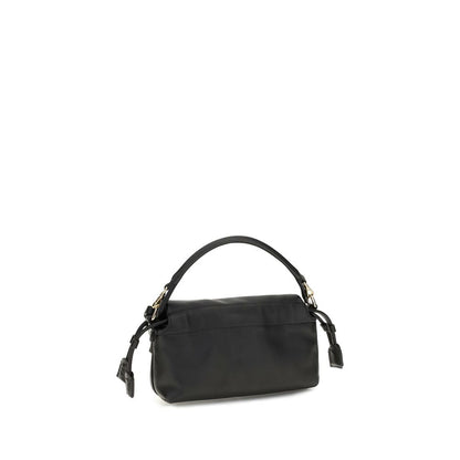 Shoulder Drawstring Baguette Bag by Fendi for women in nappa leather black & gold features a enviable silhouette, showcasing a secure flap, drawstring, magnetic & button, ample , and enviable shoulder-strap & handle for a enviable finish.