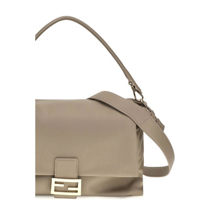Shoulder Drawstring Baguette Bag by Fendi for women in bos taurus calf nappa leather beige features a enviable silhouette, showcasing a secure flap, drawstring, magnetic & button, ample , and enviable shoulder-strap & handle for a enviable finish.