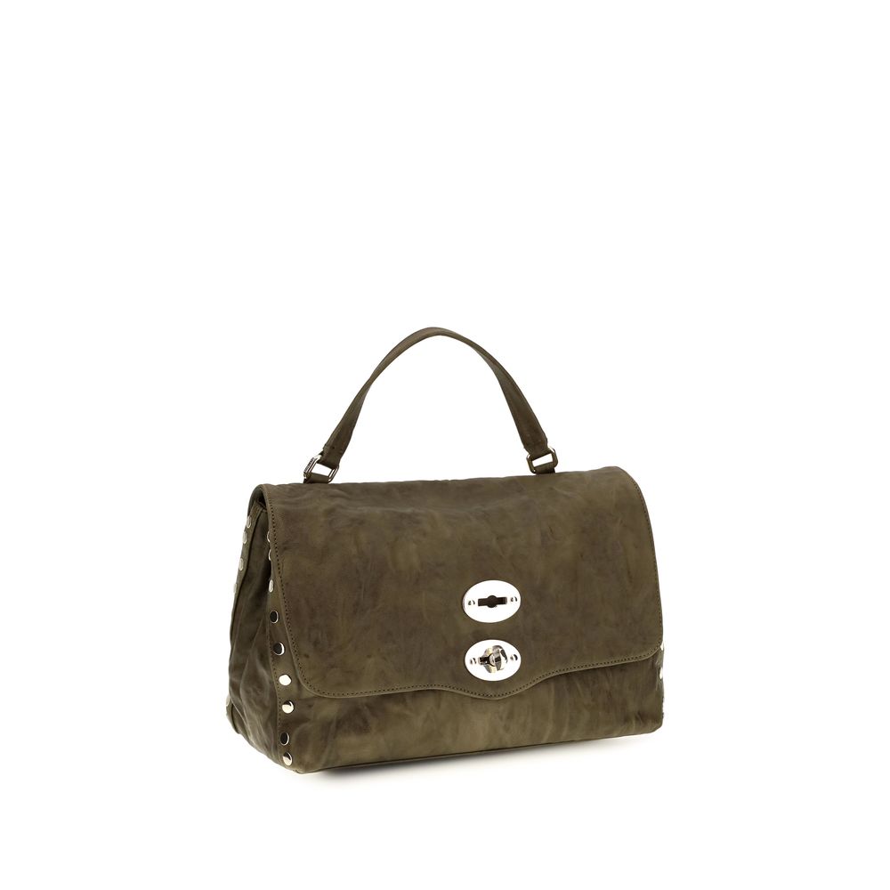 Shoulder Flap Bag by Zanellato for women in suede leather brown & signature features an effortlessly chic silhouette with a secure flap, zipper & clasp, ample built-in-compartments, and versatile shoulder-strap, handle & adjustable-strap for effortlessly chic everyday luxury.