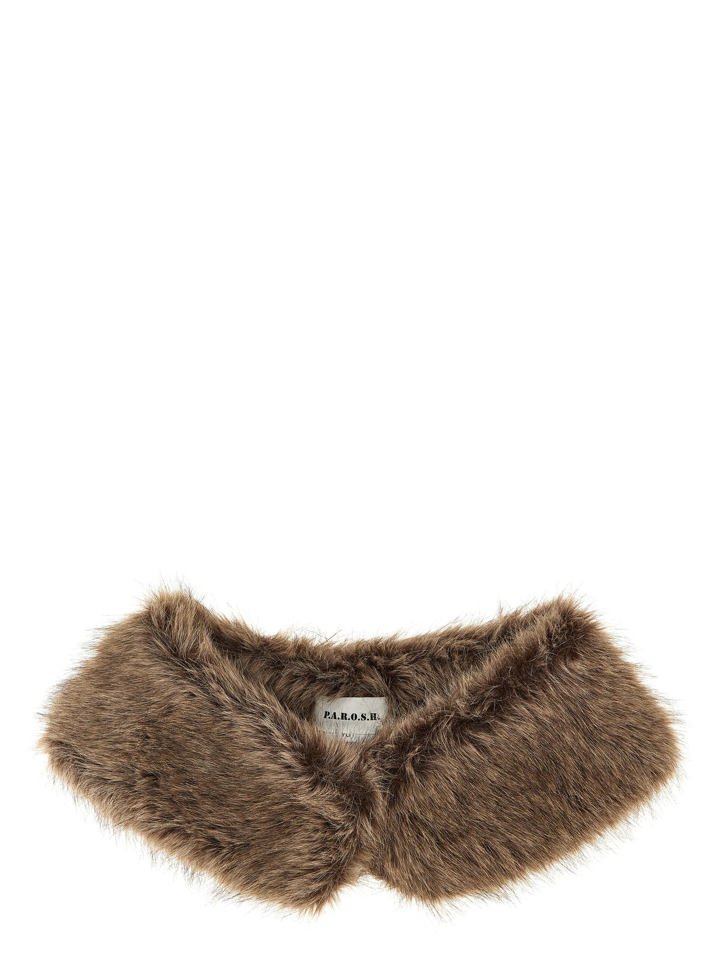 P.A.R.O.S.H. Polyester Faux Fur Scarf - Brown