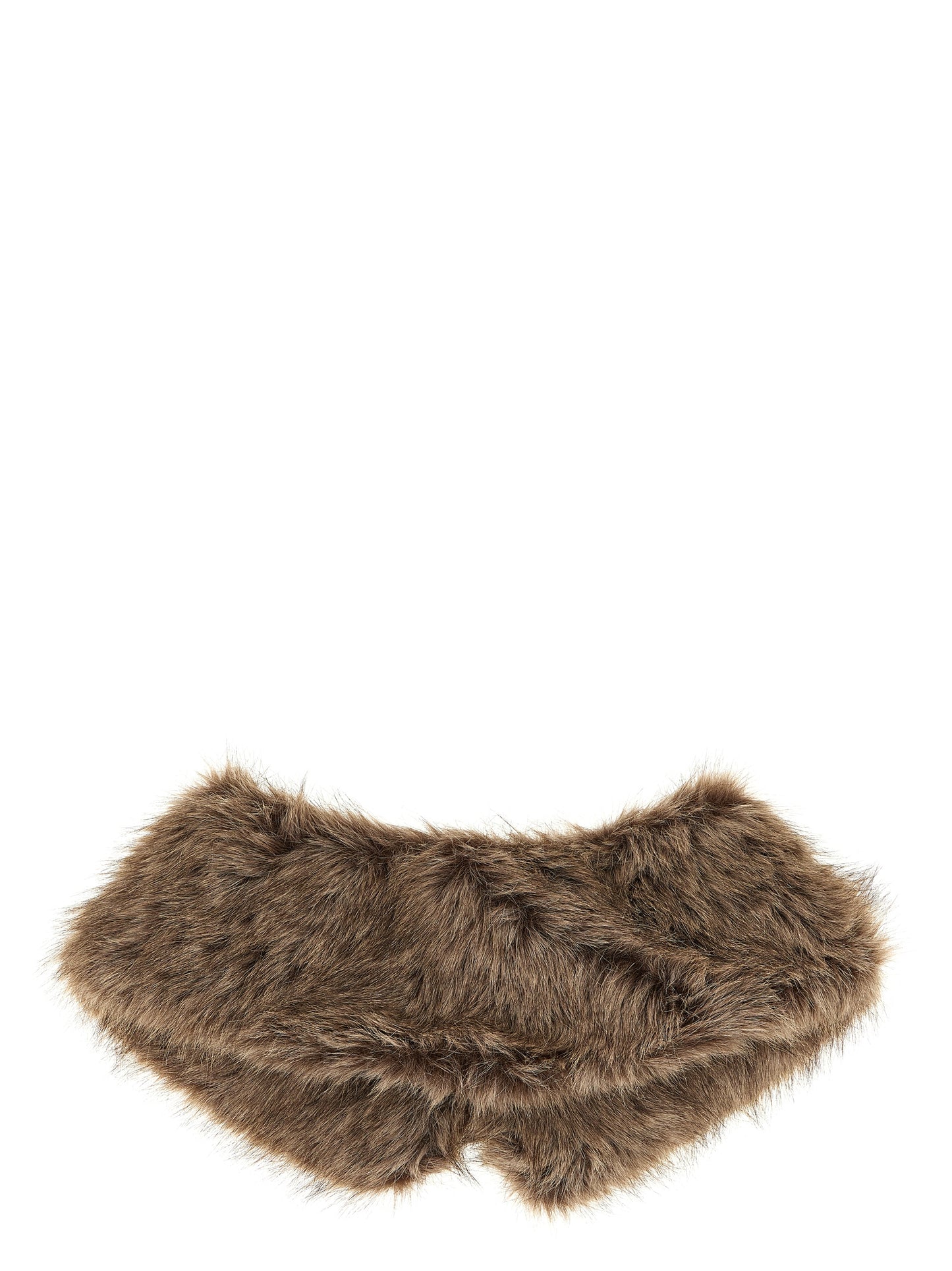 P.A.R.O.S.H. Polyester Faux Fur Scarf - Brown