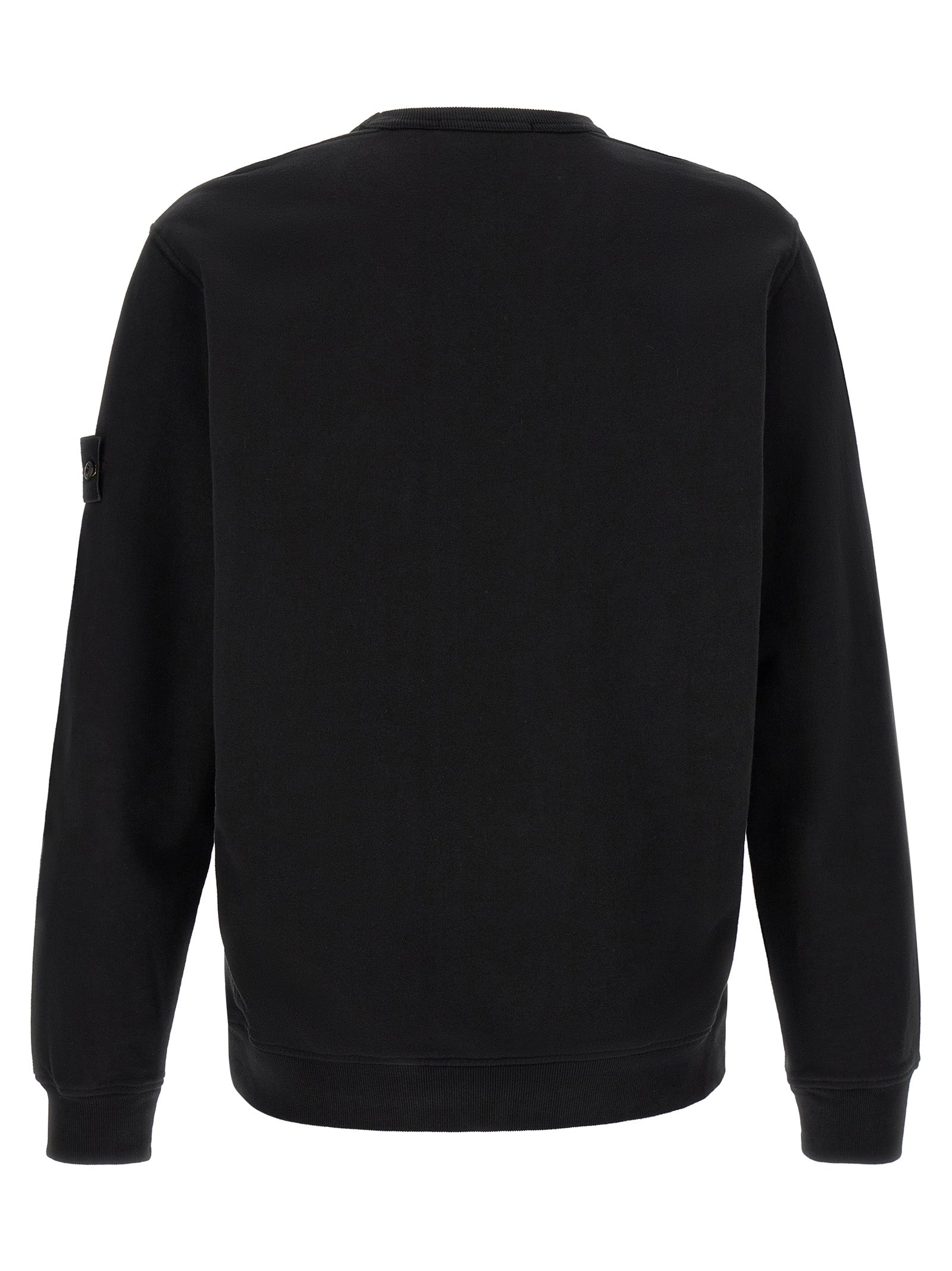 Sweatshirt by Stone Island for men in stretch cotton black features an magnificent silhouette, showcasing a sophisticated crew neckline and detail for a truly magnificent finish.