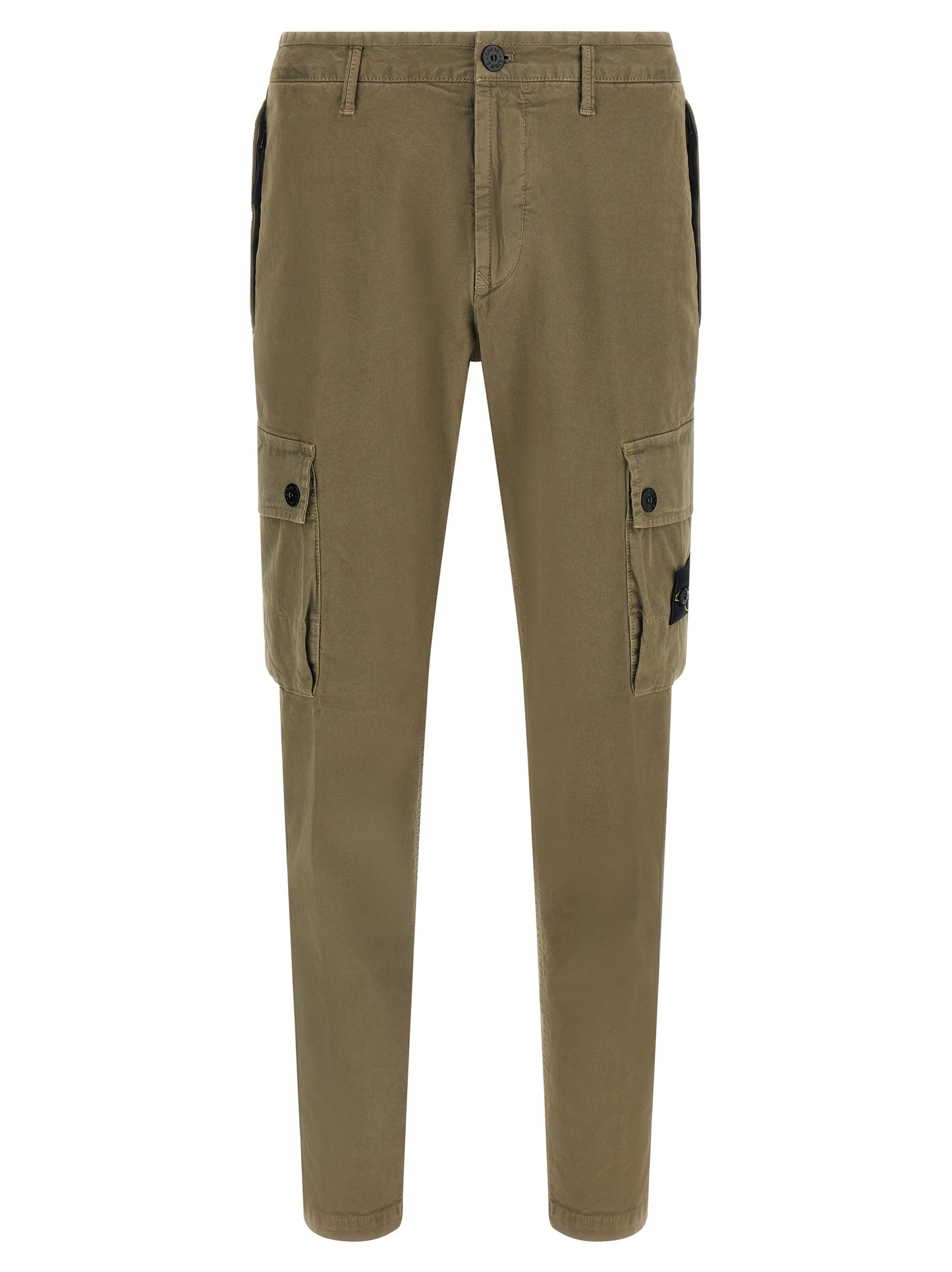 Cargo Pants by Stone Island for men in stretch cotton twill bicolour, green & olive features an smart casual and long, expertly tailored with a and smart casual utilitarian details for a sophisticated look.