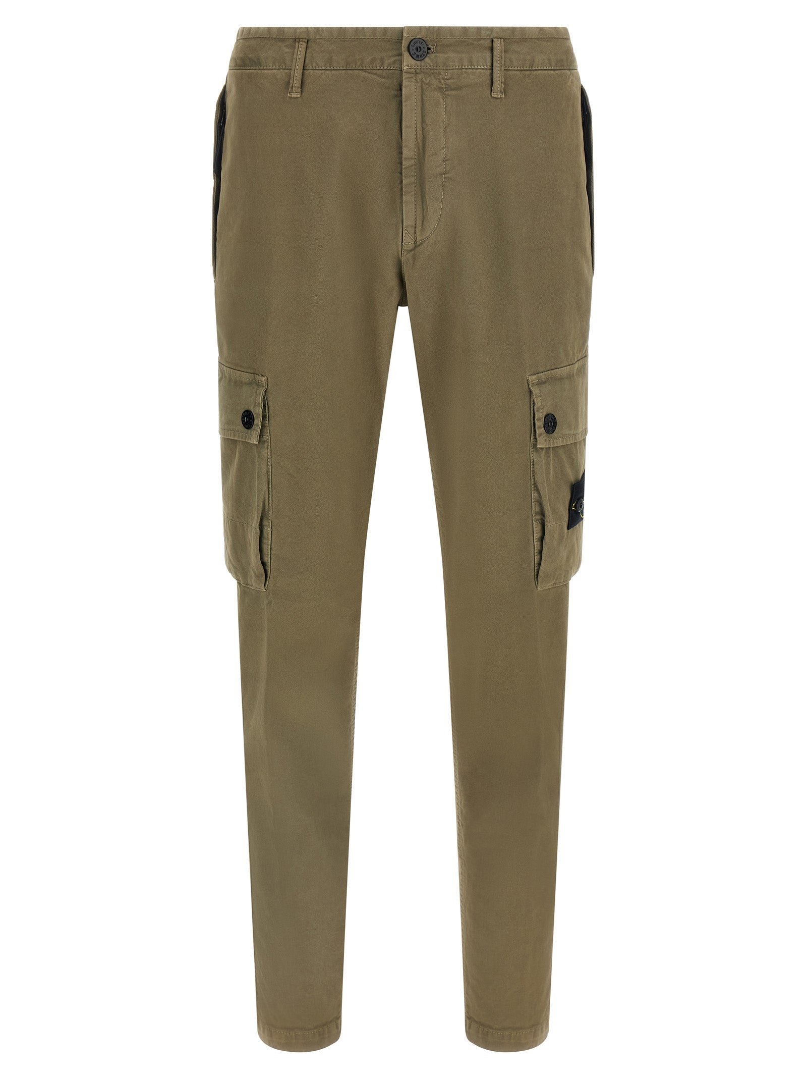Cargo Pants by Stone Island for men in stretch cotton twill bicolour, green & olive features an smart casual and long, expertly tailored with a and smart casual utilitarian details for a sophisticated look.