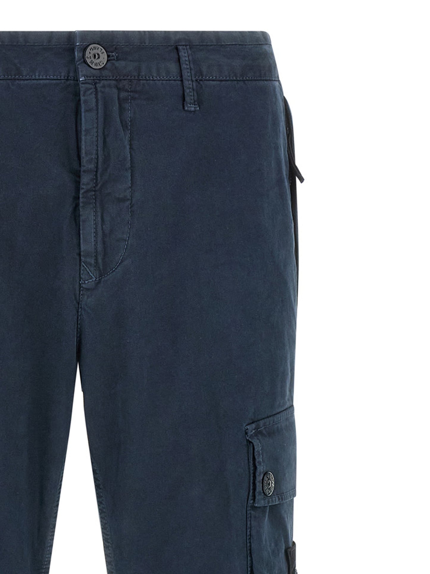 Cargo Pants by Stone Island for men in stretch cotton twill navy features an tailored tapered-leg with a and long, creating a tailored utilitarian silhouette.