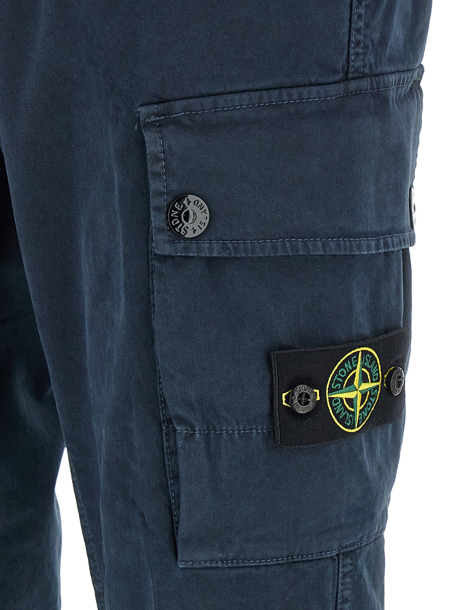 Cargo Pants by Stone Island for men in stretch cotton twill navy features an stylish tapered-leg with a long and , expertly finished with stylish utility detailing.