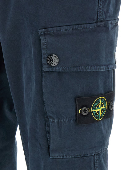 Cargo Pants by Stone Island for men in stretch cotton twill navy features an stylish tapered-leg with a long and , expertly finished with stylish utility detailing.
