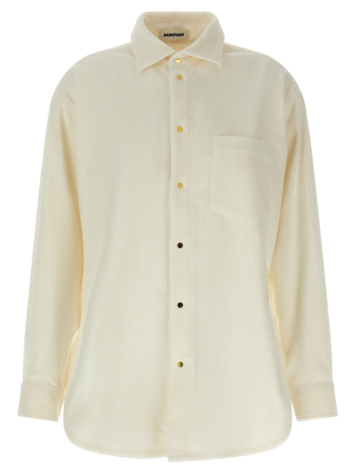 Blouse by Darkpark for women in cotton corduroy gold, ivory & white showcases a sleek silhouette, elegantly detailed with a sleek and for a sleek finish.
