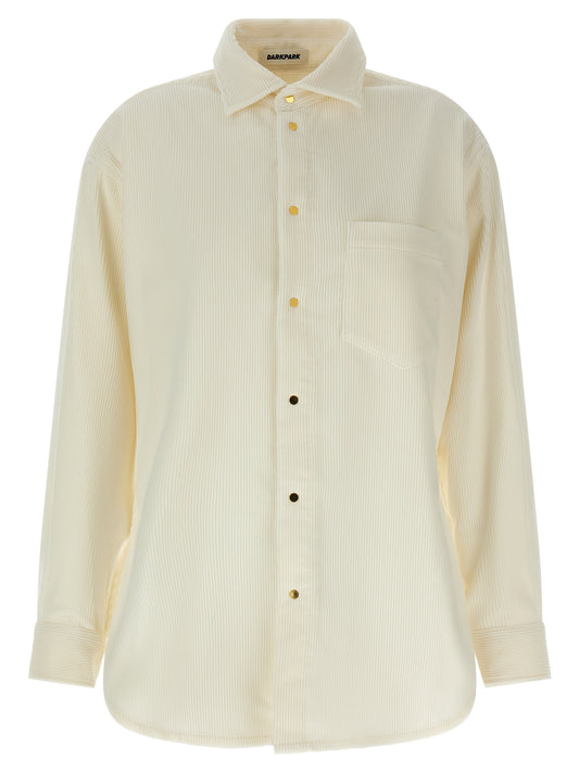 Blouse by Darkpark for women in cotton corduroy gold, ivory & white showcases a sleek silhouette, elegantly detailed with a sleek and for a sleek finish.