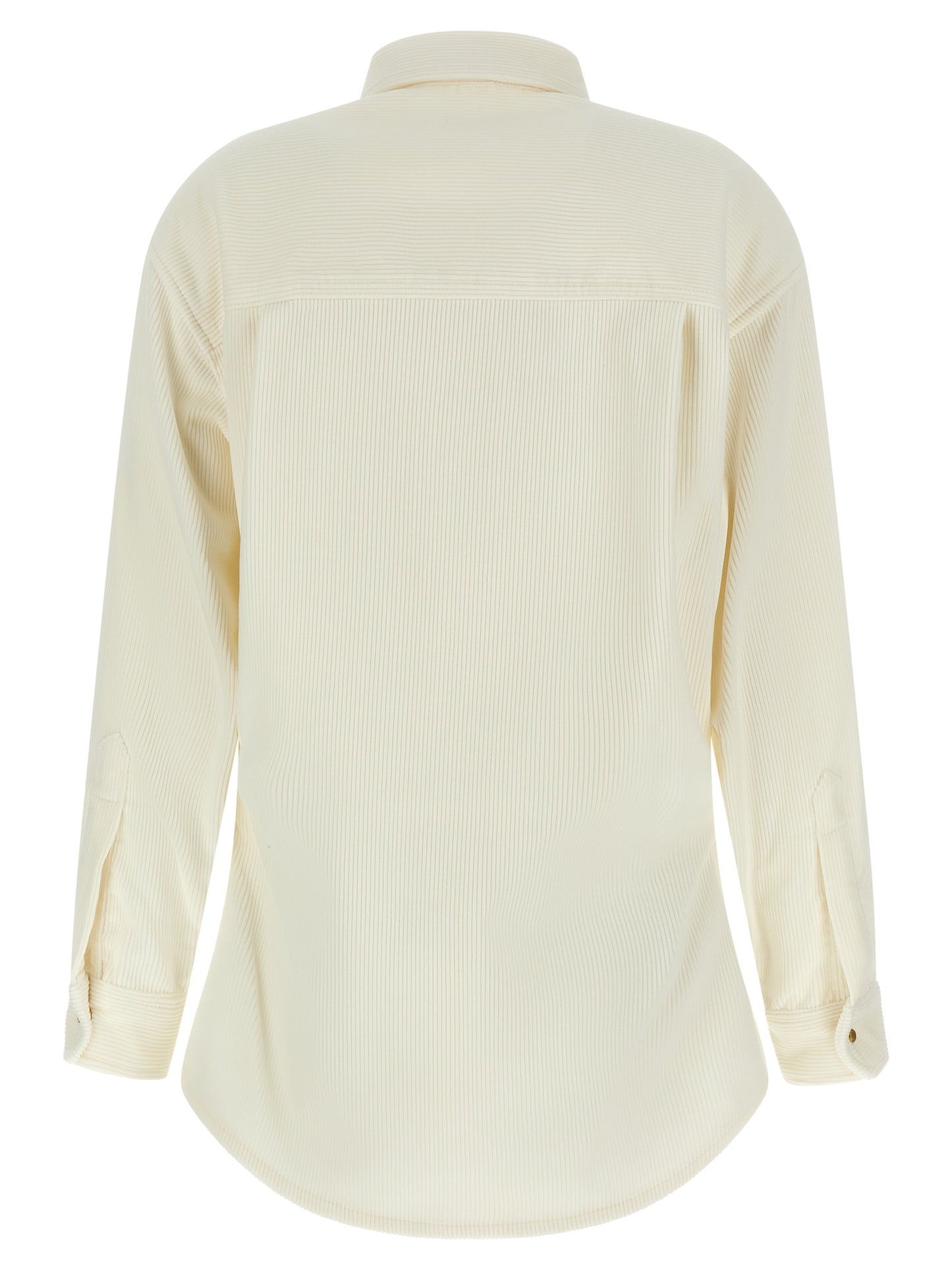 Blouse by Darkpark for women in cotton corduroy gold, ivory & white features an architectural silhouette with a refined and elegant for a architectural look.