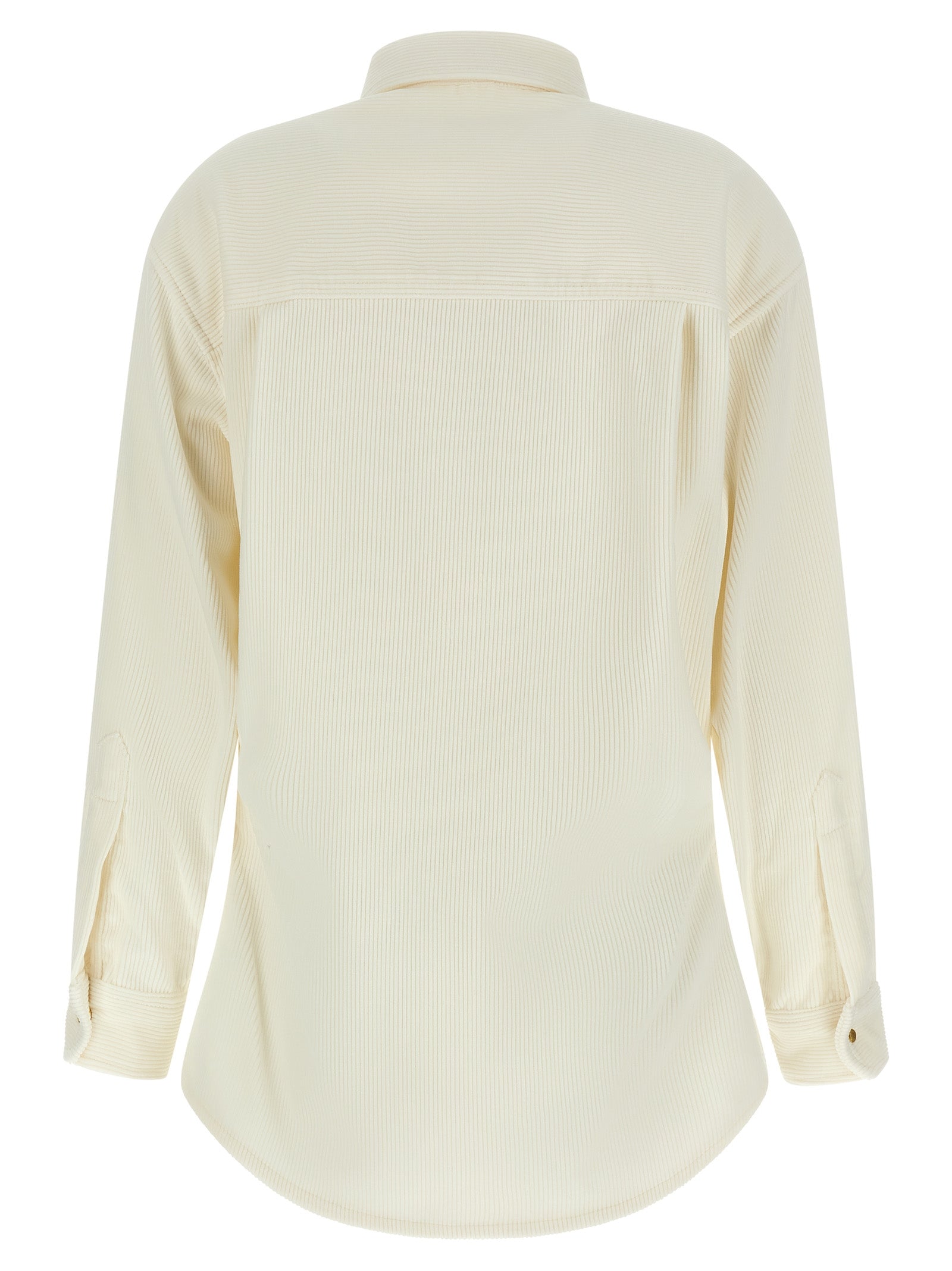 Blouse by Darkpark for women in cotton corduroy gold, ivory & white features an architectural silhouette with a refined and elegant for a architectural look.