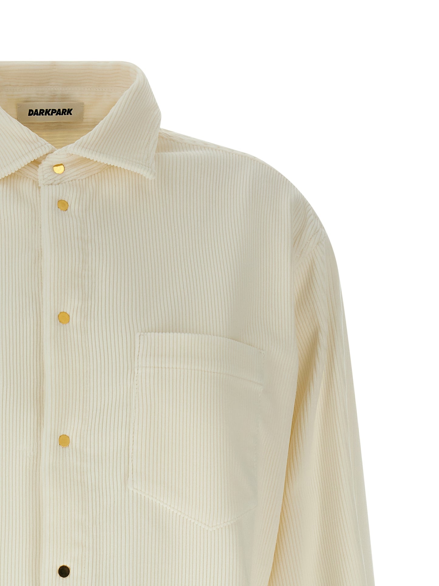 Blouse by Darkpark for women in cotton corduroy gold, ivory & white showcases a sublime silhouette, artfully detailed with a sublime and for a sophisticated, sublime finish.