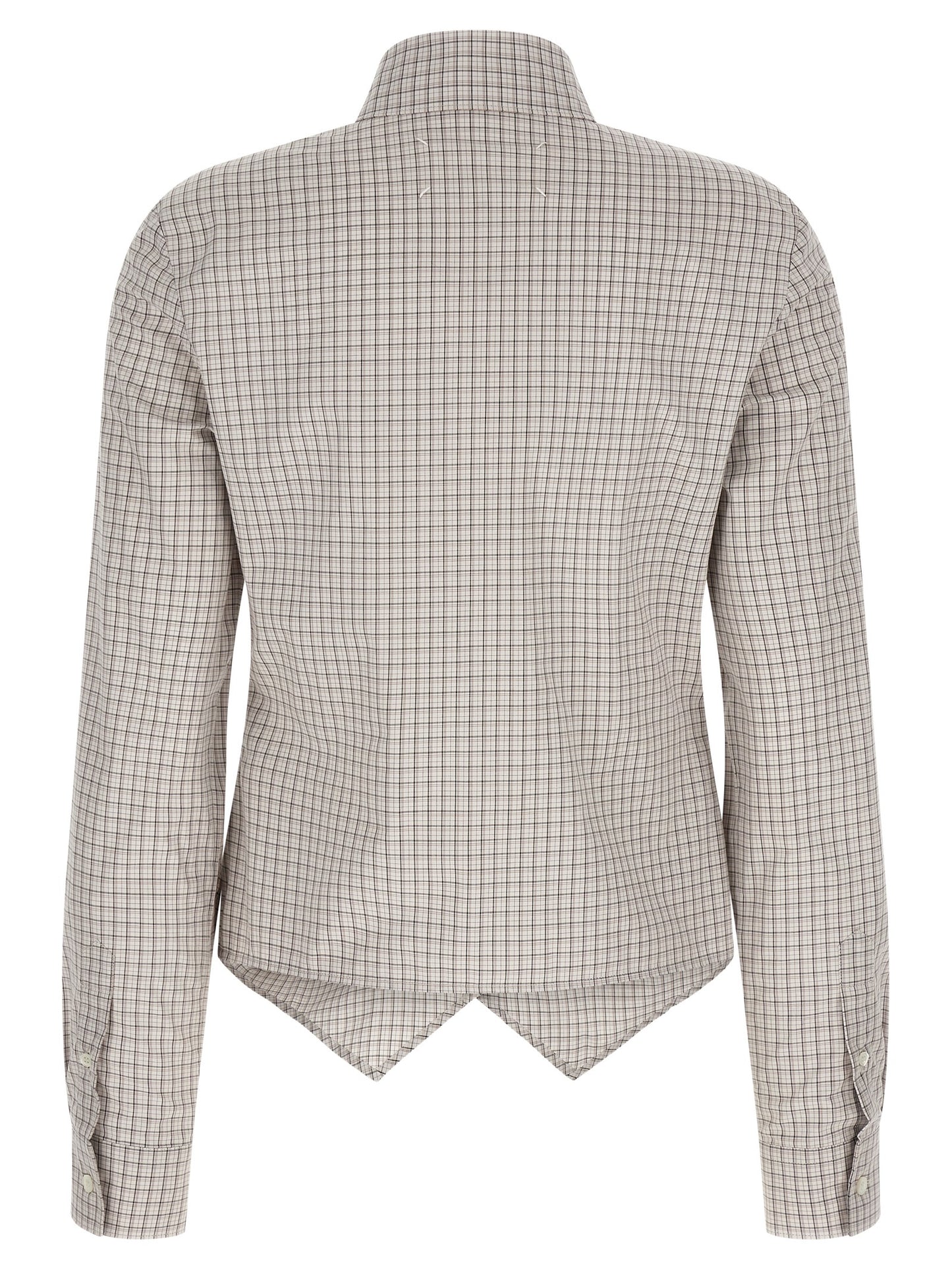 Blouse by Maison Margiela for women in cotton beige & patterned features an architectural silhouette with a refined and elegant for a architectural look.