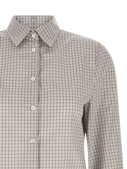 Blouse by Maison Margiela for women in cotton beige & patterned features an polished silhouette, showcasing a sophisticated and detail for a truly polished finish.