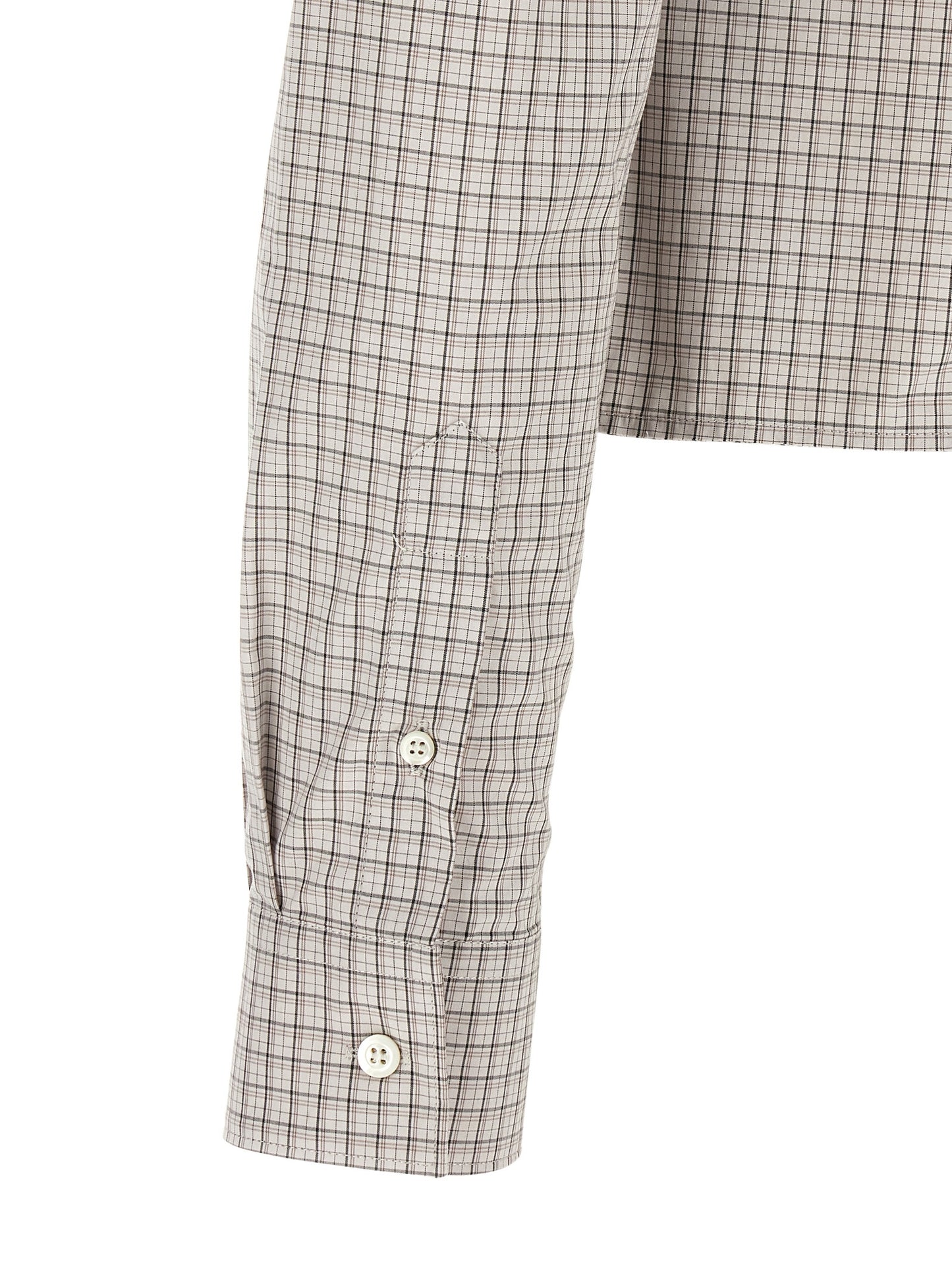 Blouse by Maison Margiela for women in cotton beige & patterned showcases a sharp silhouette, elegantly detailed with a sharp and sharp .