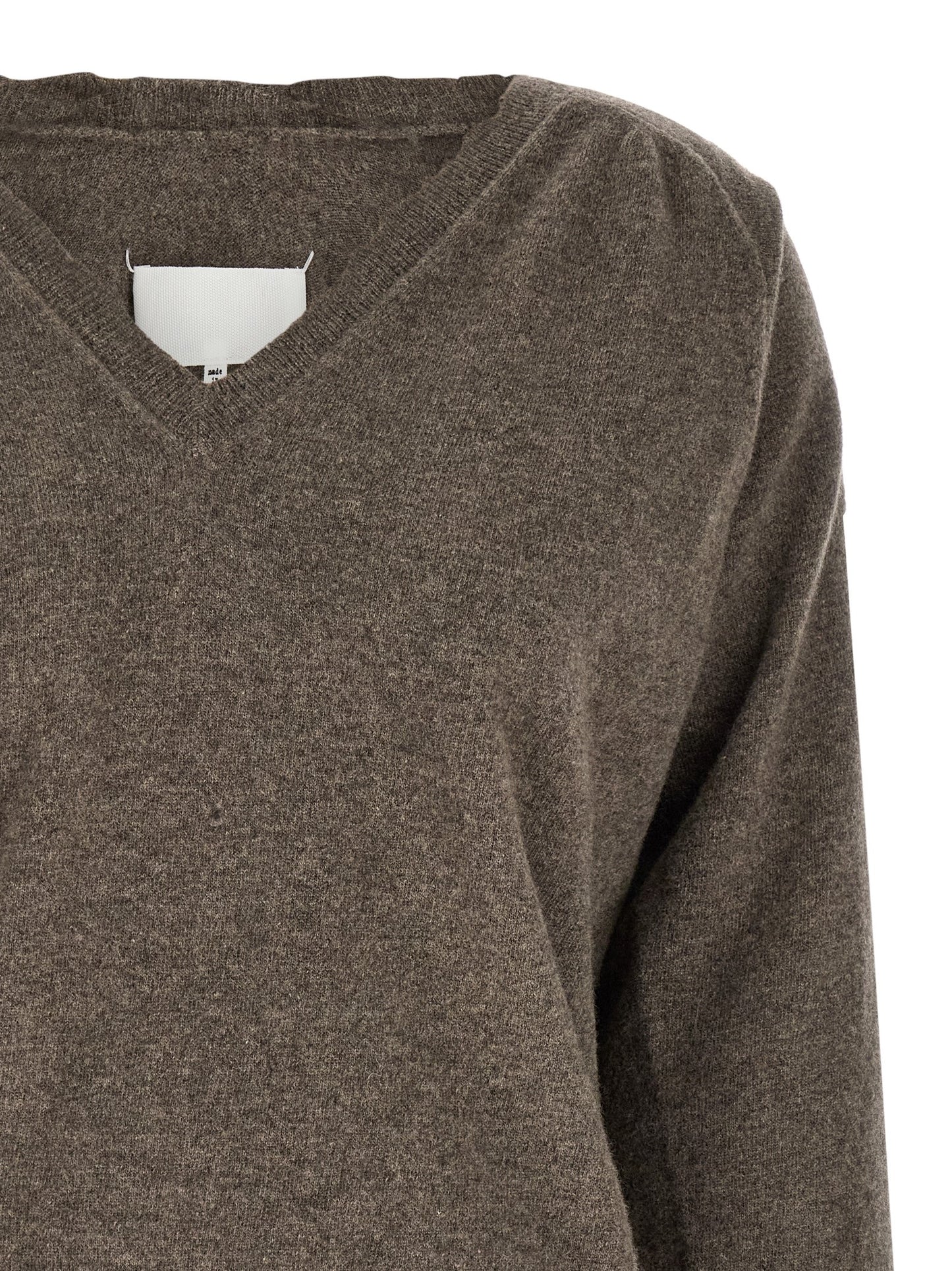 Cardigan by Maison Margiela for women in virgin wool brown features an impeccable silhouette, showcasing a sophisticated and detail for a truly impeccable finish.