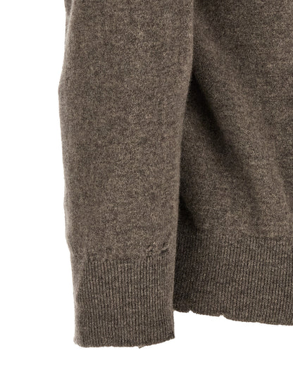 Cardigan by Maison Margiela for women in virgin wool brown features a nuanced silhouette with a refined and nuanced detailing for a sophisticated look.