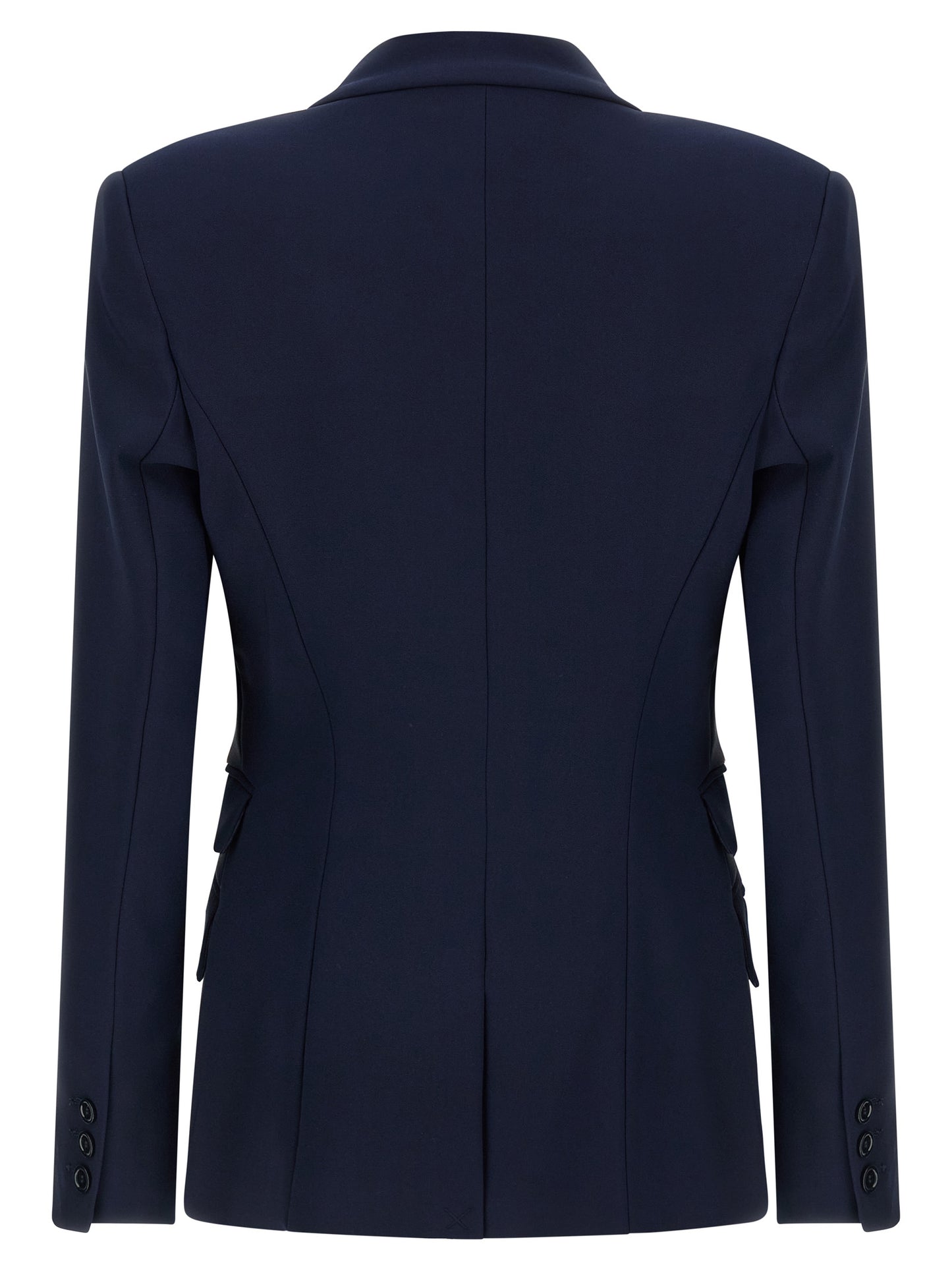 Blazer by Elisabetta Franchi for women in polyester satin crepe blue, gold & monogram features an stylish silhouette, showcasing a sophisticated and stylish for a truly stylish finish.