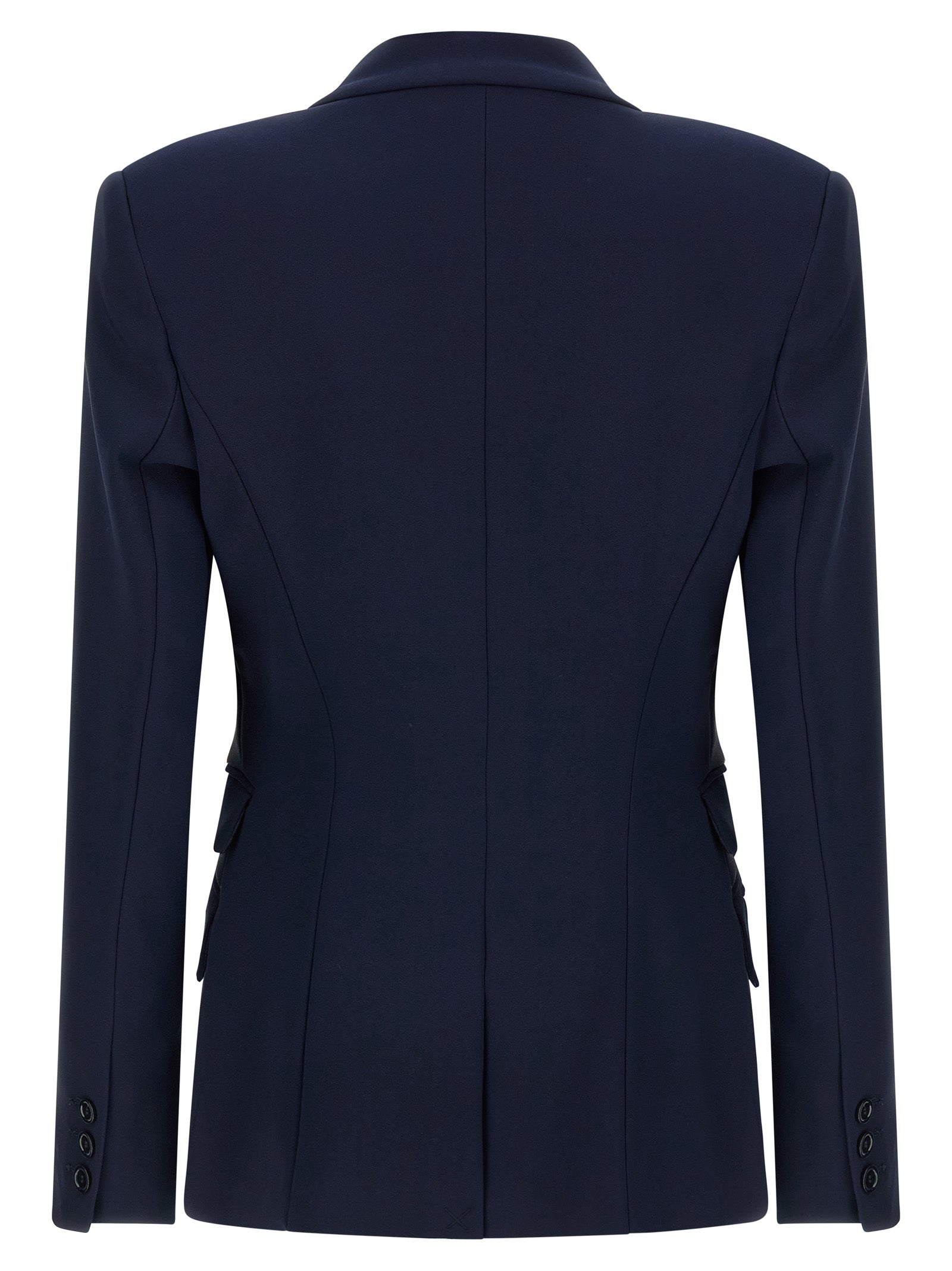 Blazer by Elisabetta Franchi for women in polyester satin crepe blue, gold & monogram features an stylish silhouette, showcasing a sophisticated and stylish for a truly stylish finish.