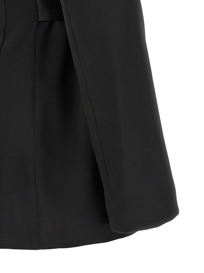 Blazer by Elisabetta Franchi for women in polyester satin black, gold & signature features an stylish silhouette, showcasing a sophisticated and stylish for a truly stylish finish.