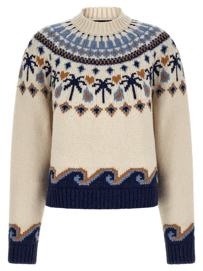 Cardigan by Alanui for women in virgin wool multicolor, patterned & jacquard features a nuanced silhouette with a refined and nuanced detailing for a sophisticated look.