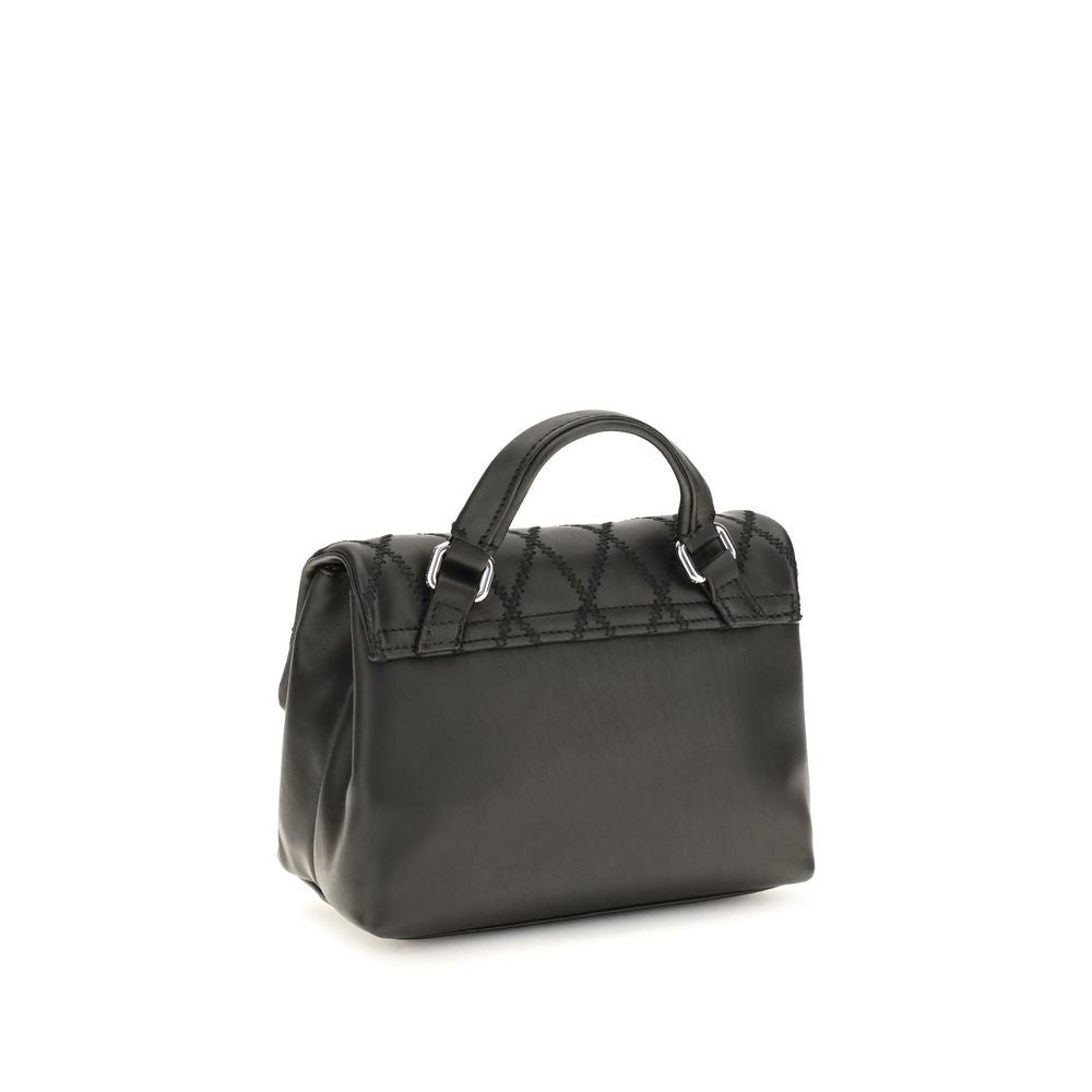 Mini Shoulder Bag by Zanellato for women in bos taurus calf leather black & signature presents a versatile silhouette, showcasing a secure and versatile with versatile shoulder-strap & handle for a sophisticated look.