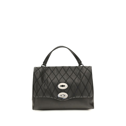 Compact Shoulder Bag by Zanellato for women in bos taurus calf leather black & signature showcases a enviable silhouette, artfully detailed with a secure , organized , and versatile shoulder-strap & handle for a enviable look.