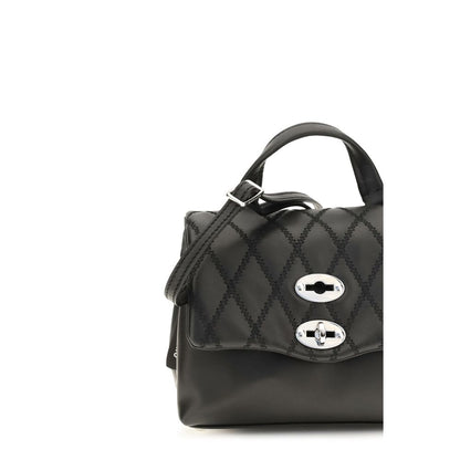 Mini Shoulder Bag by Zanellato for women in bos taurus calf leather black & signature features an effortlessly chic silhouette with a secure , ample , and versatile shoulder-strap & handle for effortlessly chic everyday luxury.