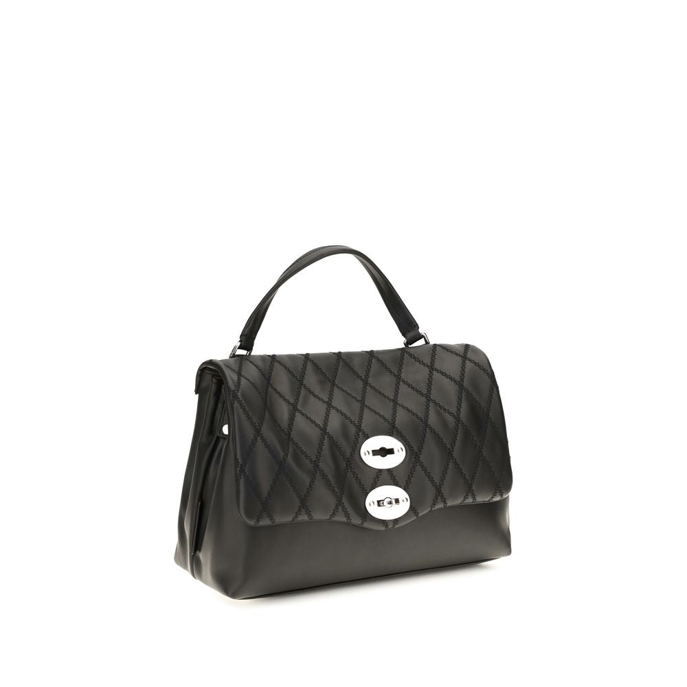 Compact Shoulder Bag by Zanellato for women in bos taurus calf leather black & signature features a distinguished silhouette, showcasing a secure and distinguished with versatile shoulder-strap & handle for a distinguished finish.