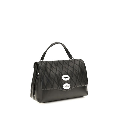Compact Shoulder Bag by Zanellato for women in bos taurus calf leather black & signature features a distinguished silhouette, showcasing a secure and distinguished with versatile shoulder-strap & handle for a distinguished finish.