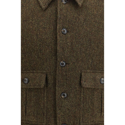 Bomber Jacket by Valstar for men in polyester & virgin wool bicolour showcases a bohemian silhouette, artfully detailed with a bohemian and signature pockets & insulated for a truly bohemian finish.