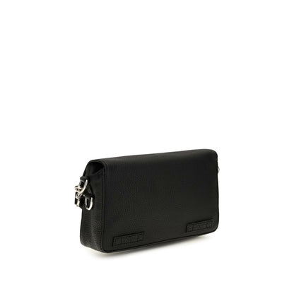 Crossbody Messenger Shoulder Bag by Fendi for men in bos taurus calfskin leather black & natural features a effortless sophistication silhouette, secured by a flap & clasp with ample built-in-compartments and versatile crossbody-strap, shoulder-strap & adjustable-strap for a effortless sophistication finish.